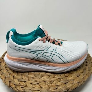 ASICS Gel Nimbus 25 Running Shoes White Lapis Size 8